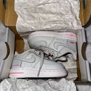 Nike Baby Gray and Pink AF1